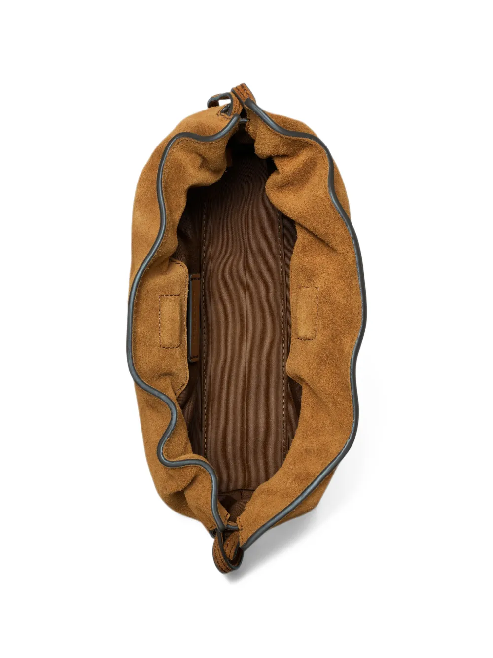 Tory Burch Ella suede drawstring pouch Bruin