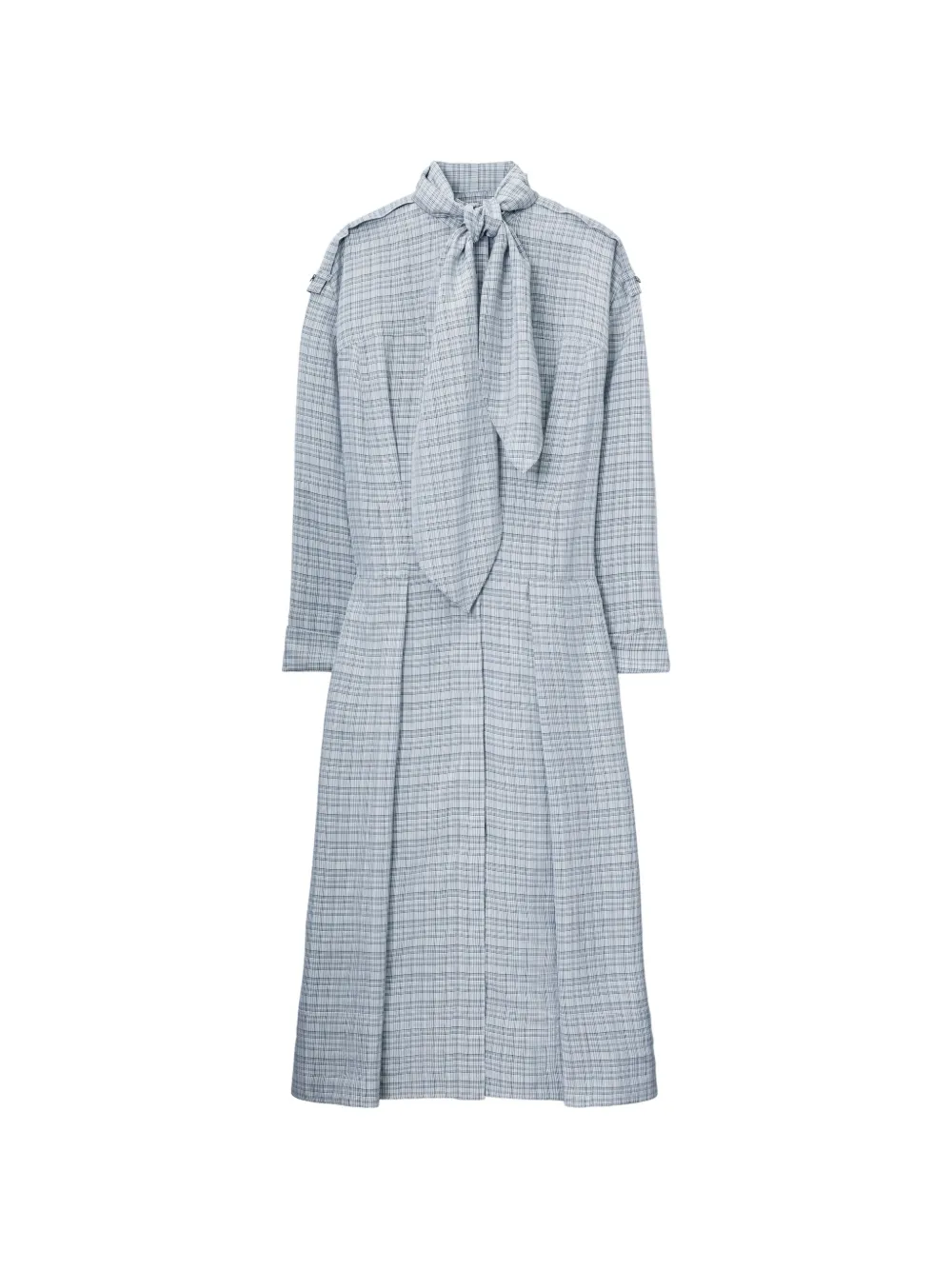 Tory Burch front-tie jacquard shirtdress - Grey