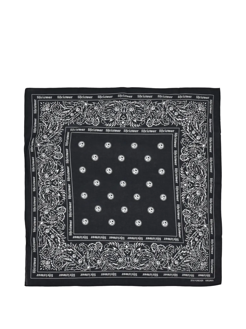 lifeiswar paisley-print logo-print bandana