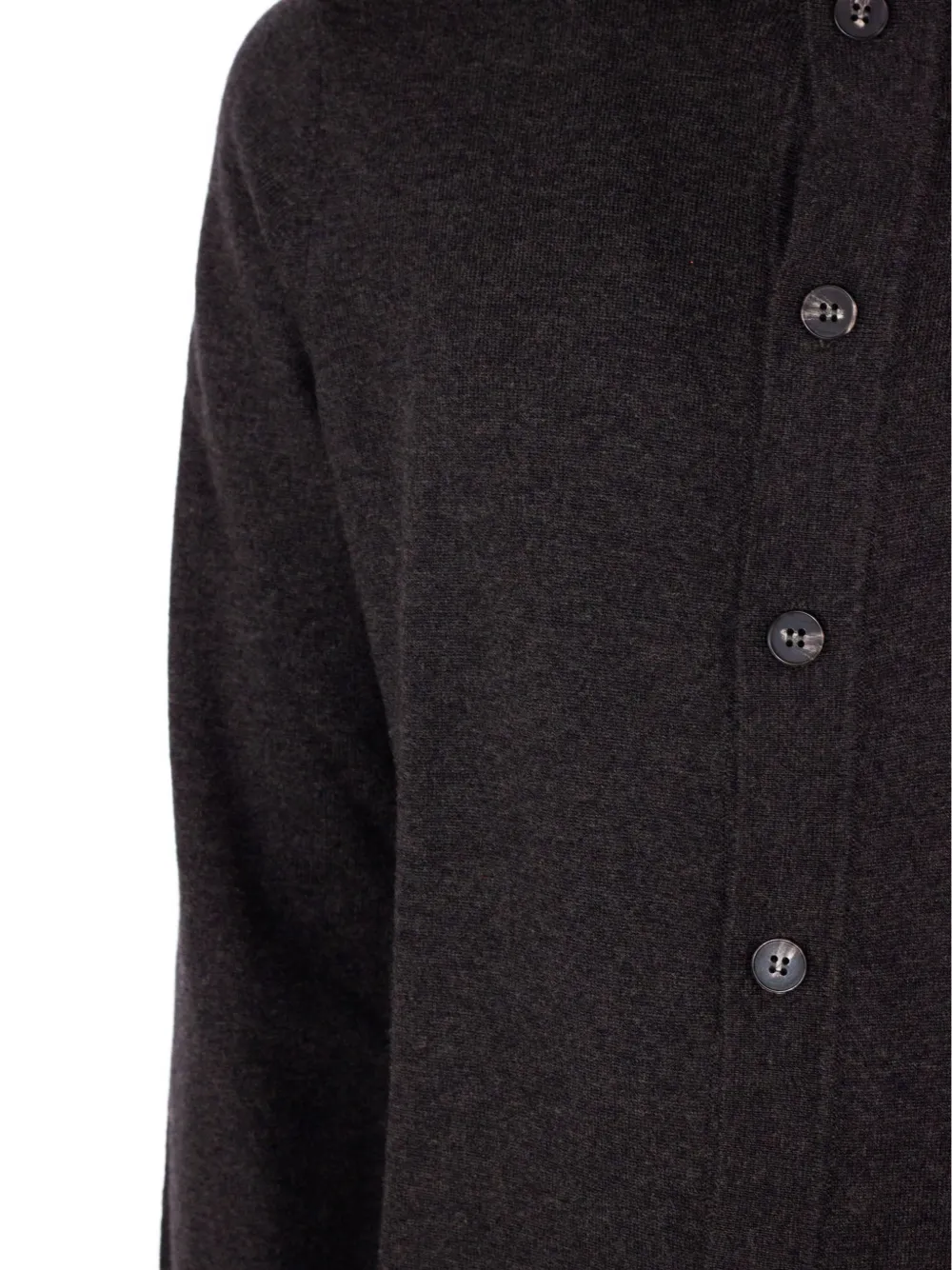 Kangra button-up high-neck sweater Grijs