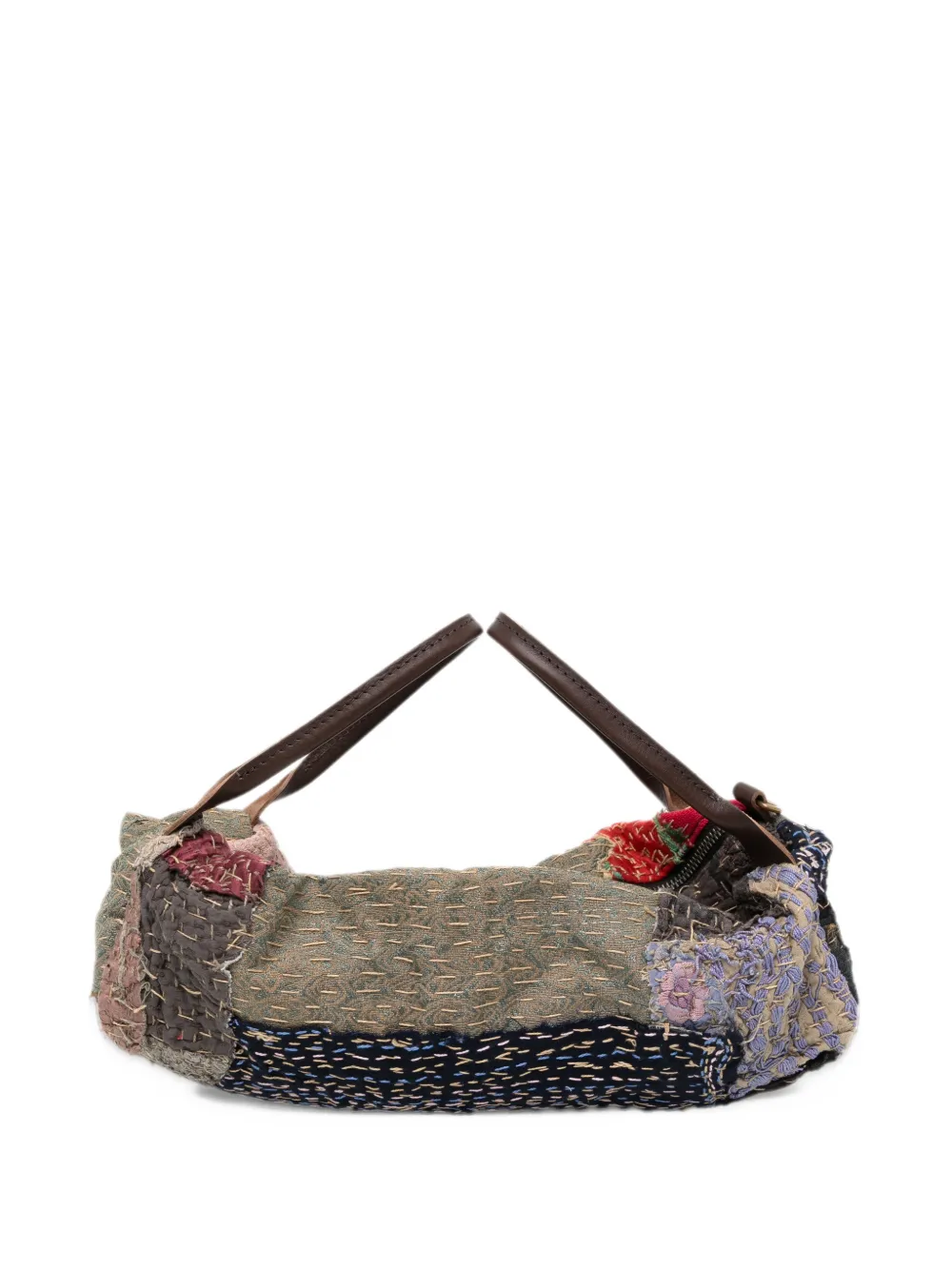 By Walid patchwork bead-embellished tote bag Groen