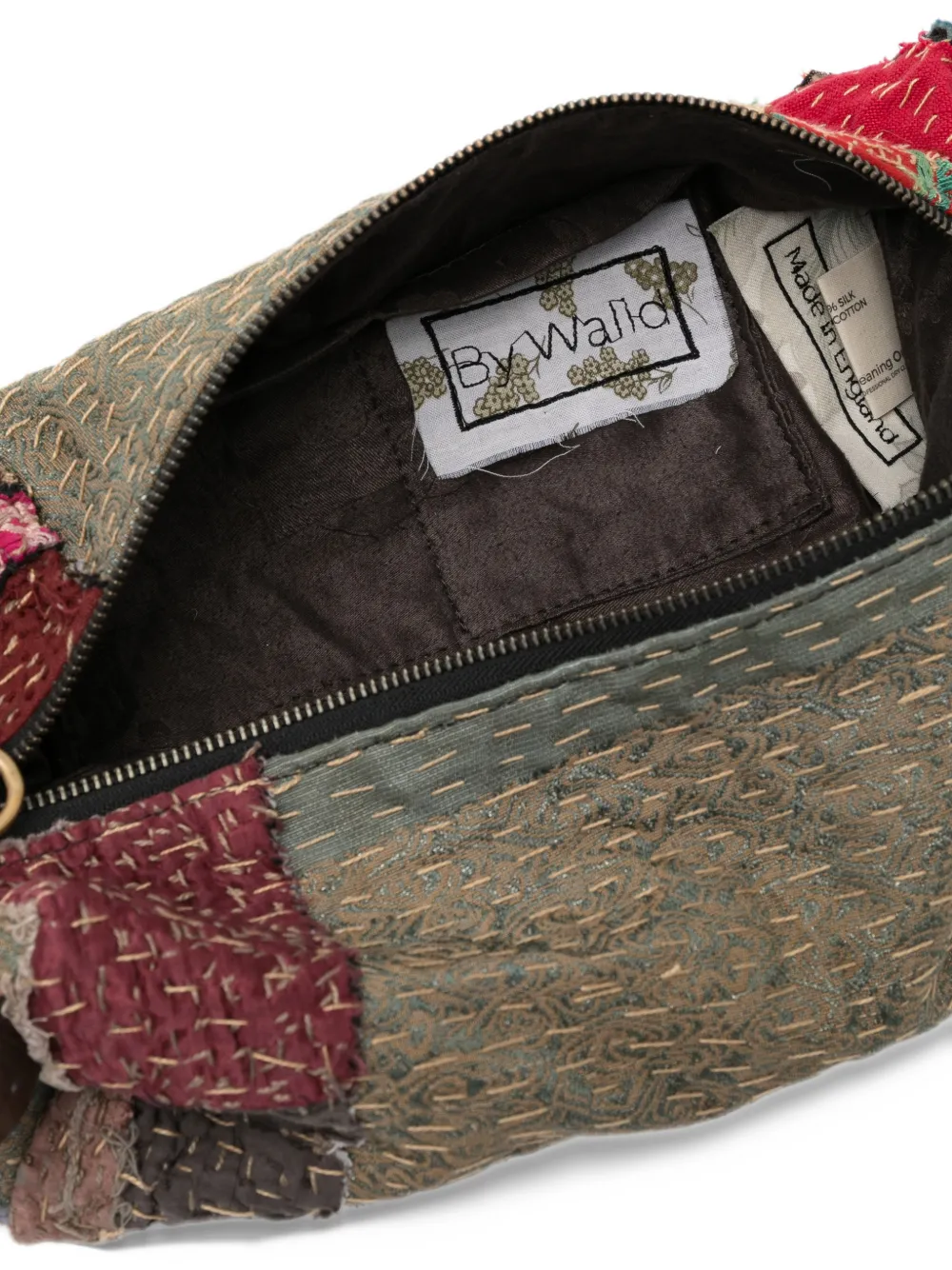 By Walid patchwork bead-embellished tote bag Groen