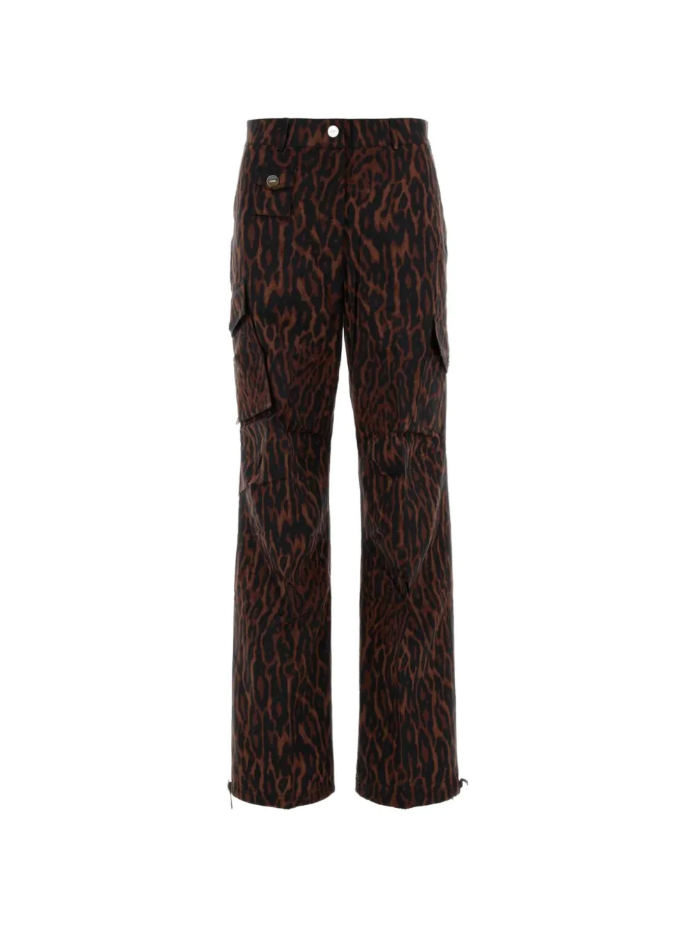 GANNI printed stretch cotton cargo pant Bruin