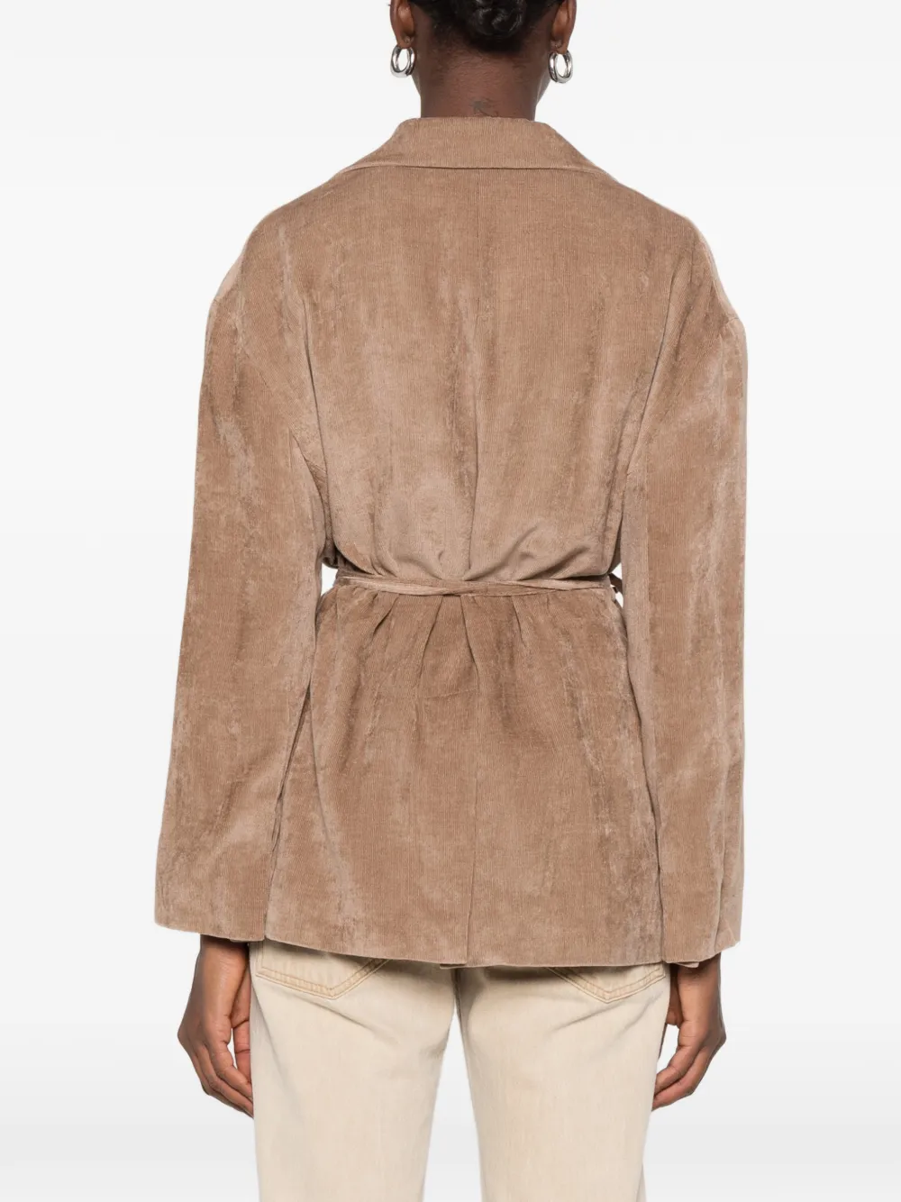 Brunello Cucinelli belted corduroy jacket Beige