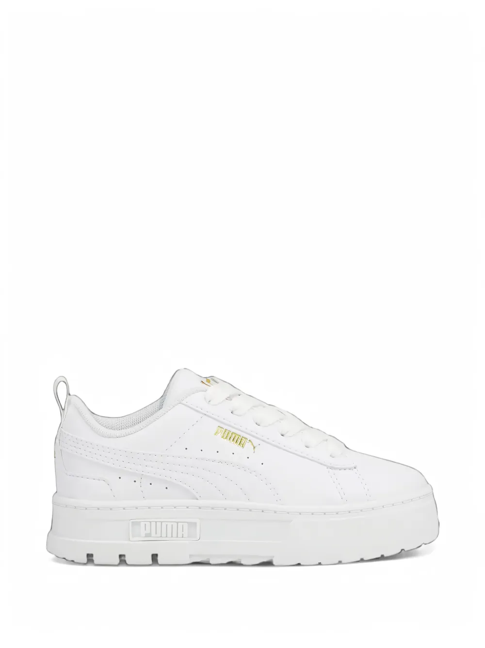 Puma Kids baskets Mayze en cuir - Blanc