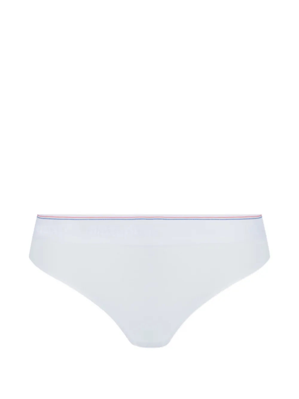 Alexander Wang culotte nervurée à taille logo - Blanc Alexander Wang culotte nervurée à taille logo - Blanc