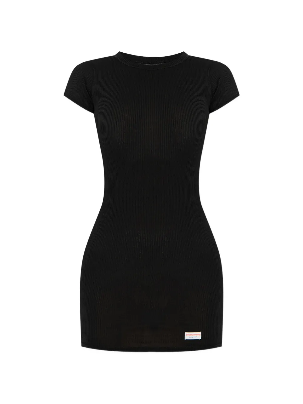 Alexander Wang ribbed logo-patch dress Zwart