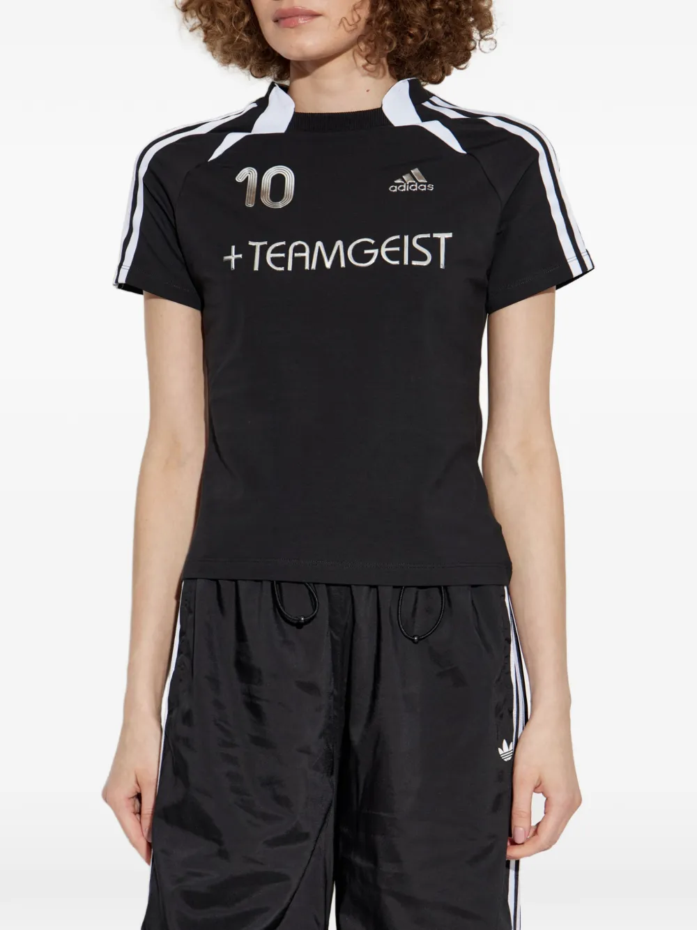 adidas Teamgeist logo-print T-shirt Zwart
