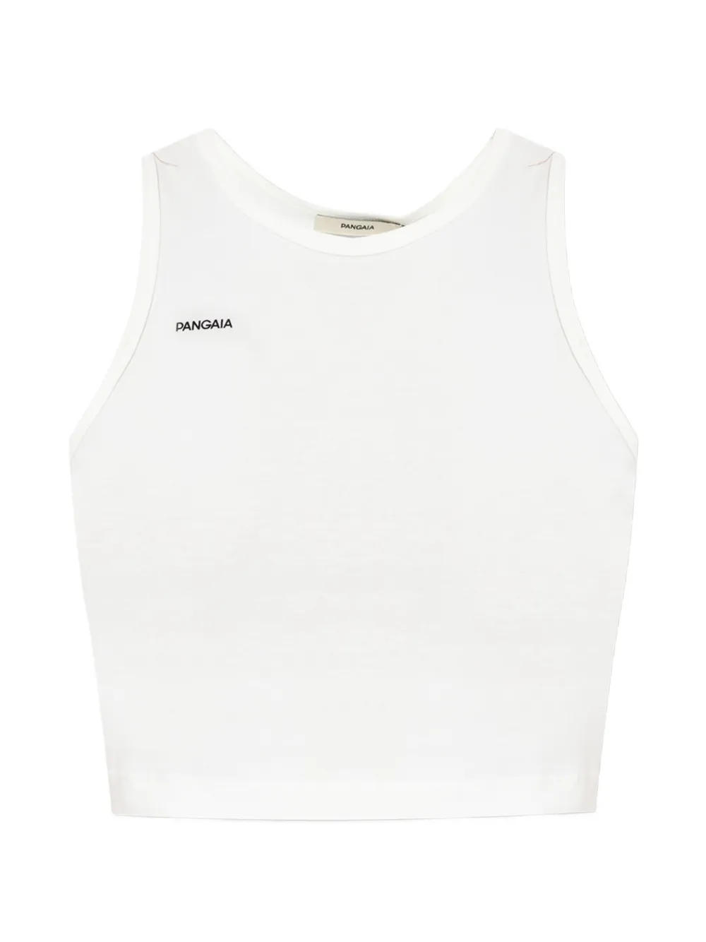 Pangaia logo-print cropped top - Bianco