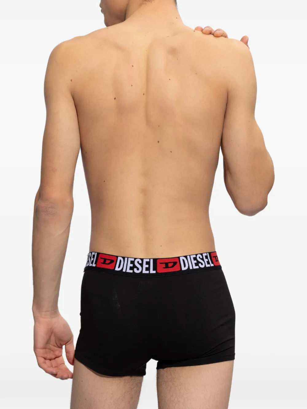 Diesel three-pack of all-over logo waist boxers Zwart