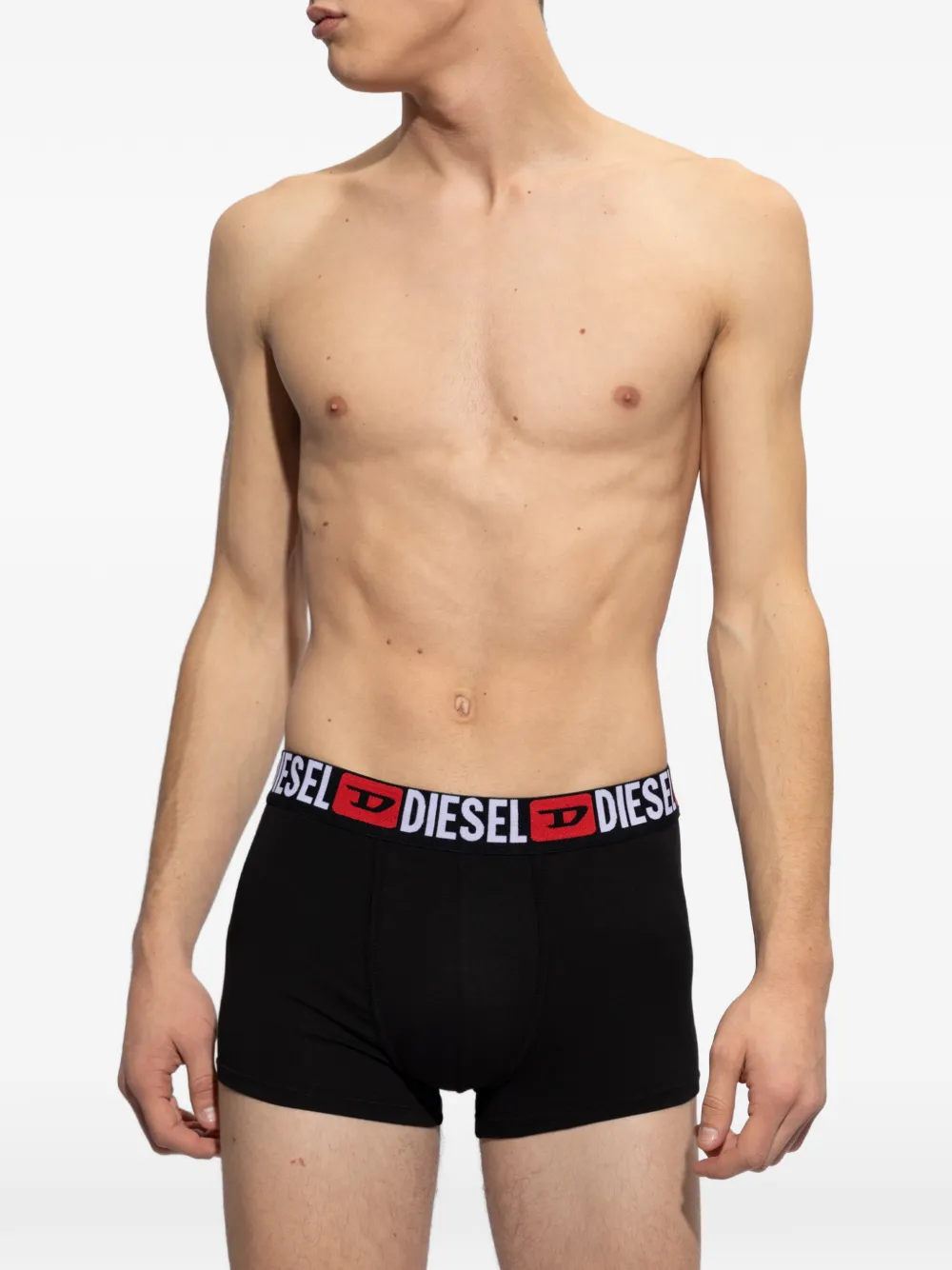 Diesel three-pack of all-over logo waist boxers Zwart