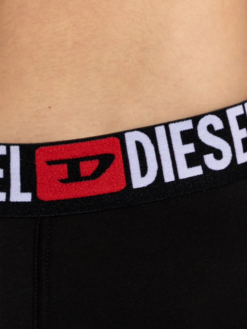 Diesel three-pack of all-over logo waist boxers Zwart