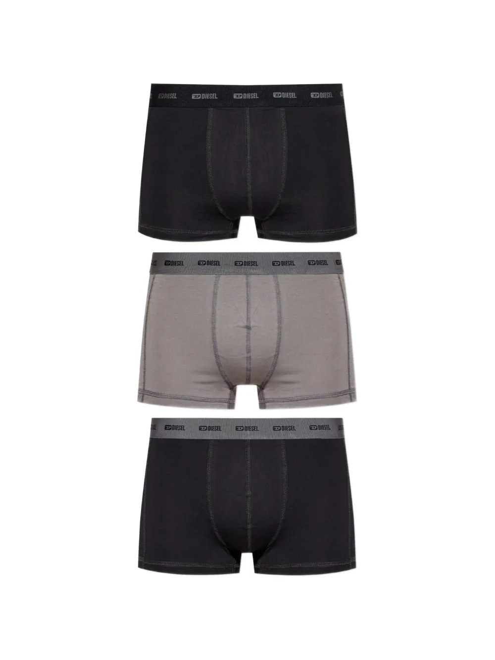 Diesel logo-waistband three-pack boxer shorts Zwart