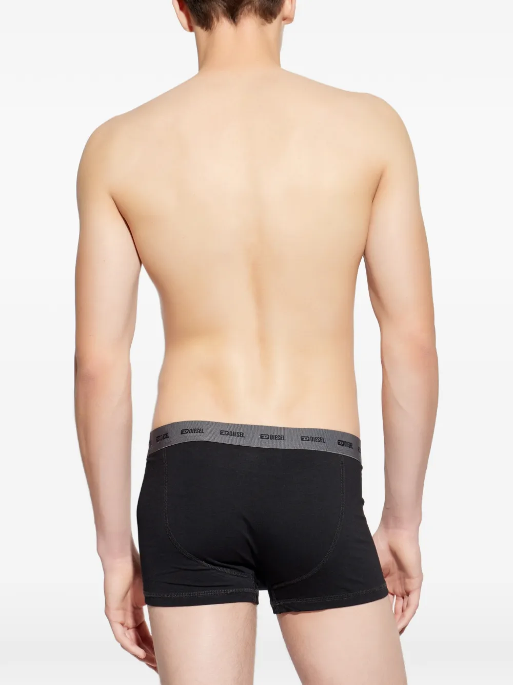 Diesel logo-waistband three-pack boxer shorts Zwart