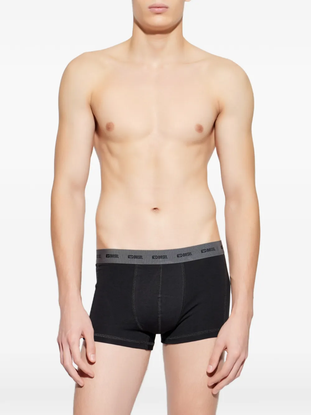 Diesel logo-waistband three-pack boxer shorts Zwart
