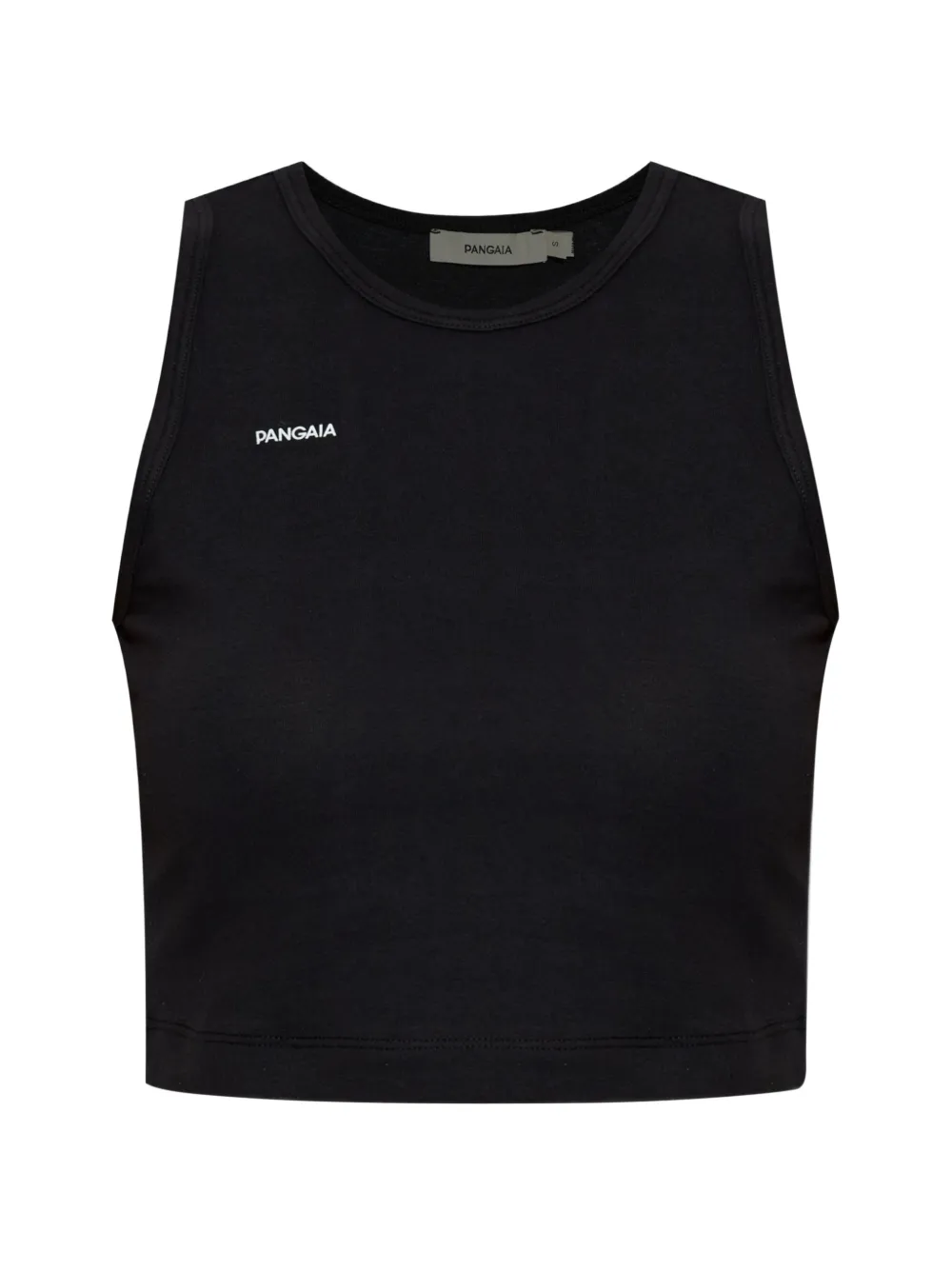 Pangaia logo-print cropped top - Nero