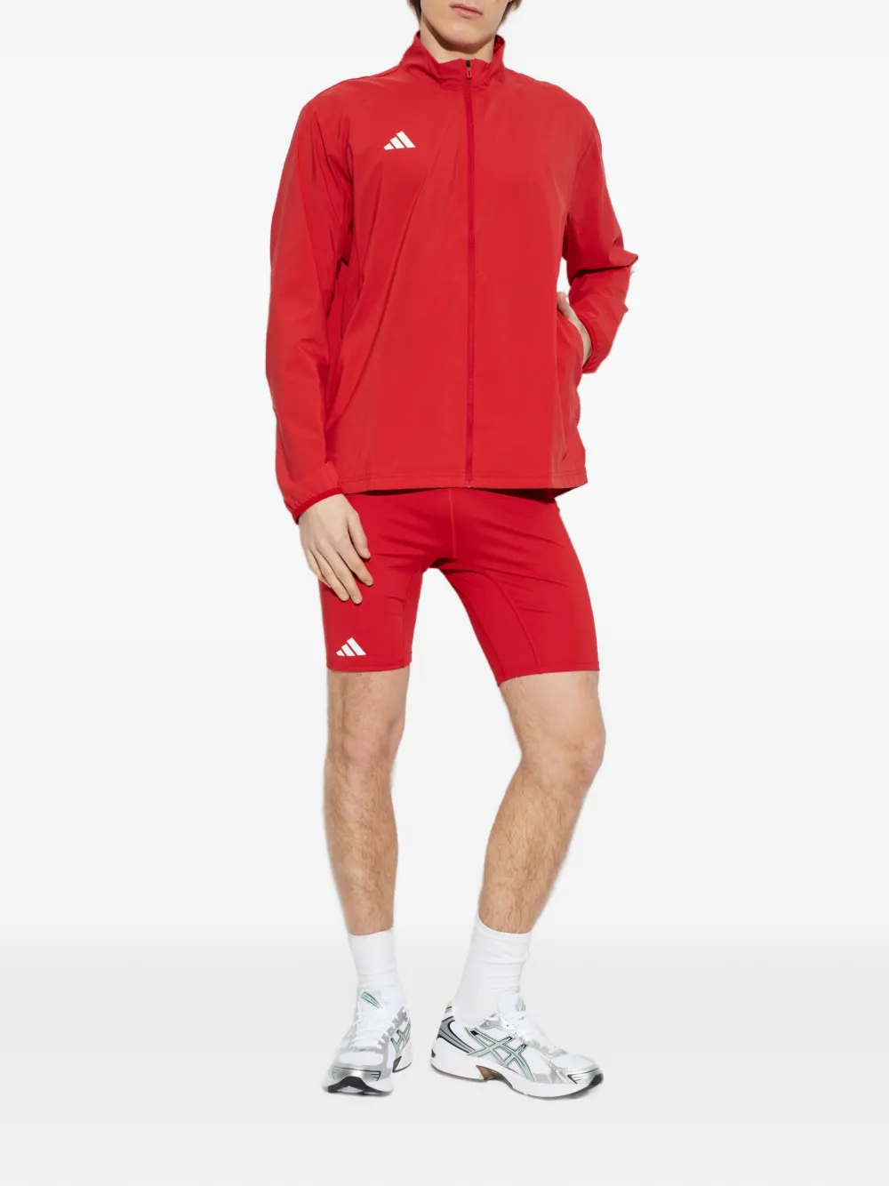 adidas Adizero logo-print sweatshirt Rood