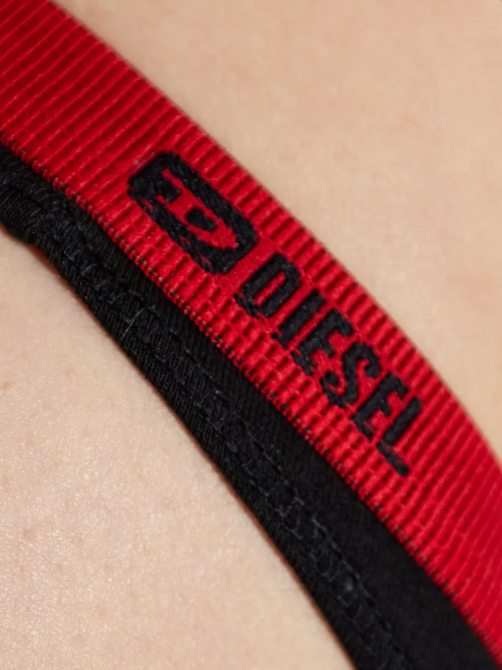 Diesel 3-pack strings met logoband Zwart
