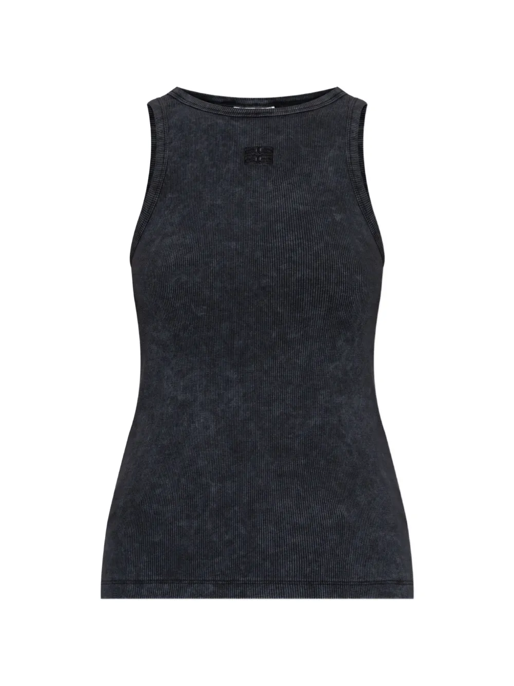 Gestuz ribbed logo-embroidered top - Gris