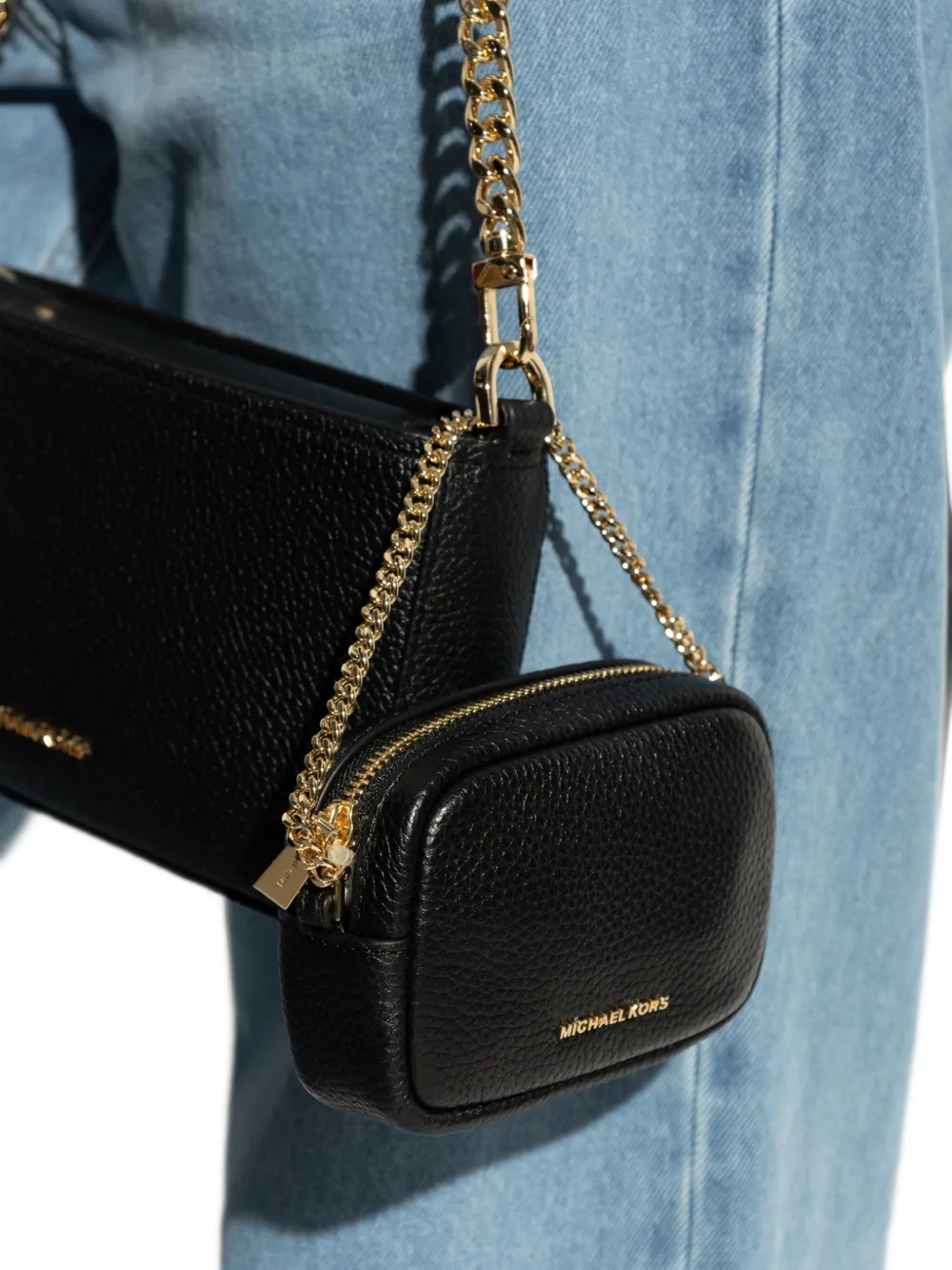 Michael Kors Bryant leren handtas hanger Zwart