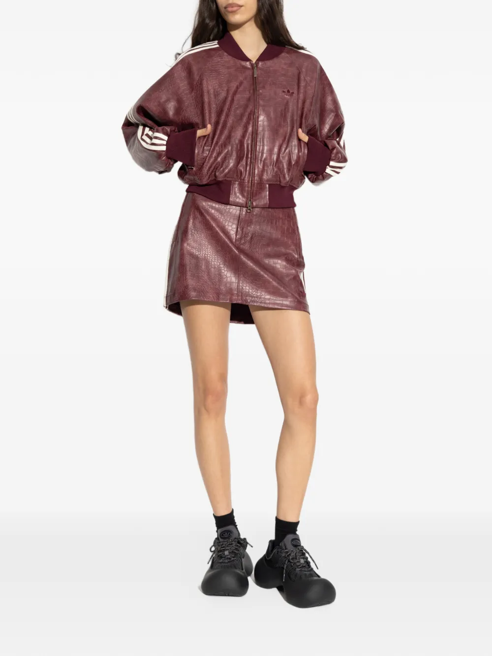 adidas pleather mini skirt Rood
