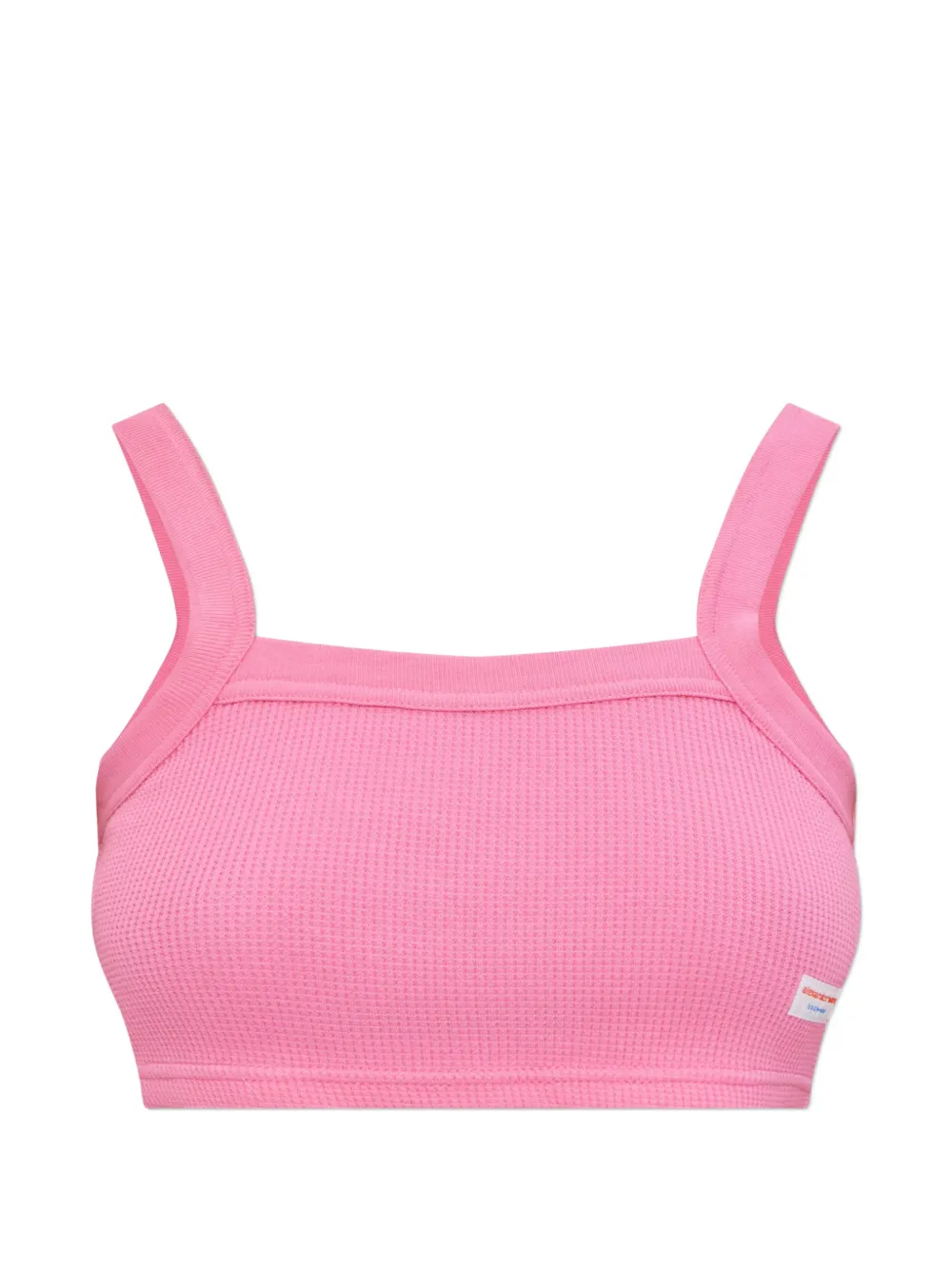 Alexander Wang waffle-knit logo-patch top - Rosa