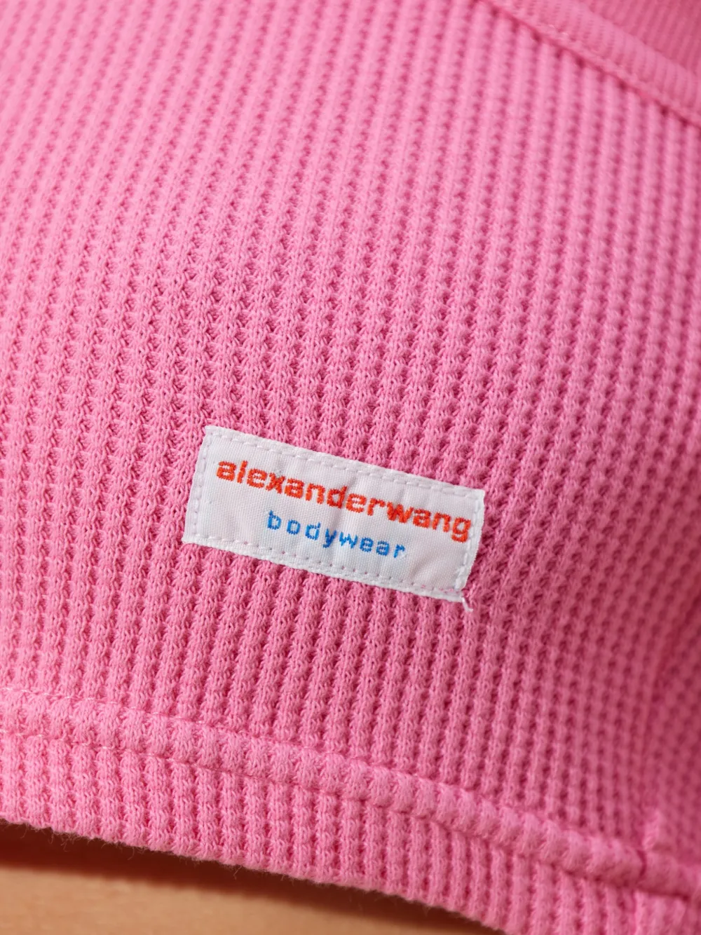 Alexander Wang Wafelgebreide top met logopatch Roze