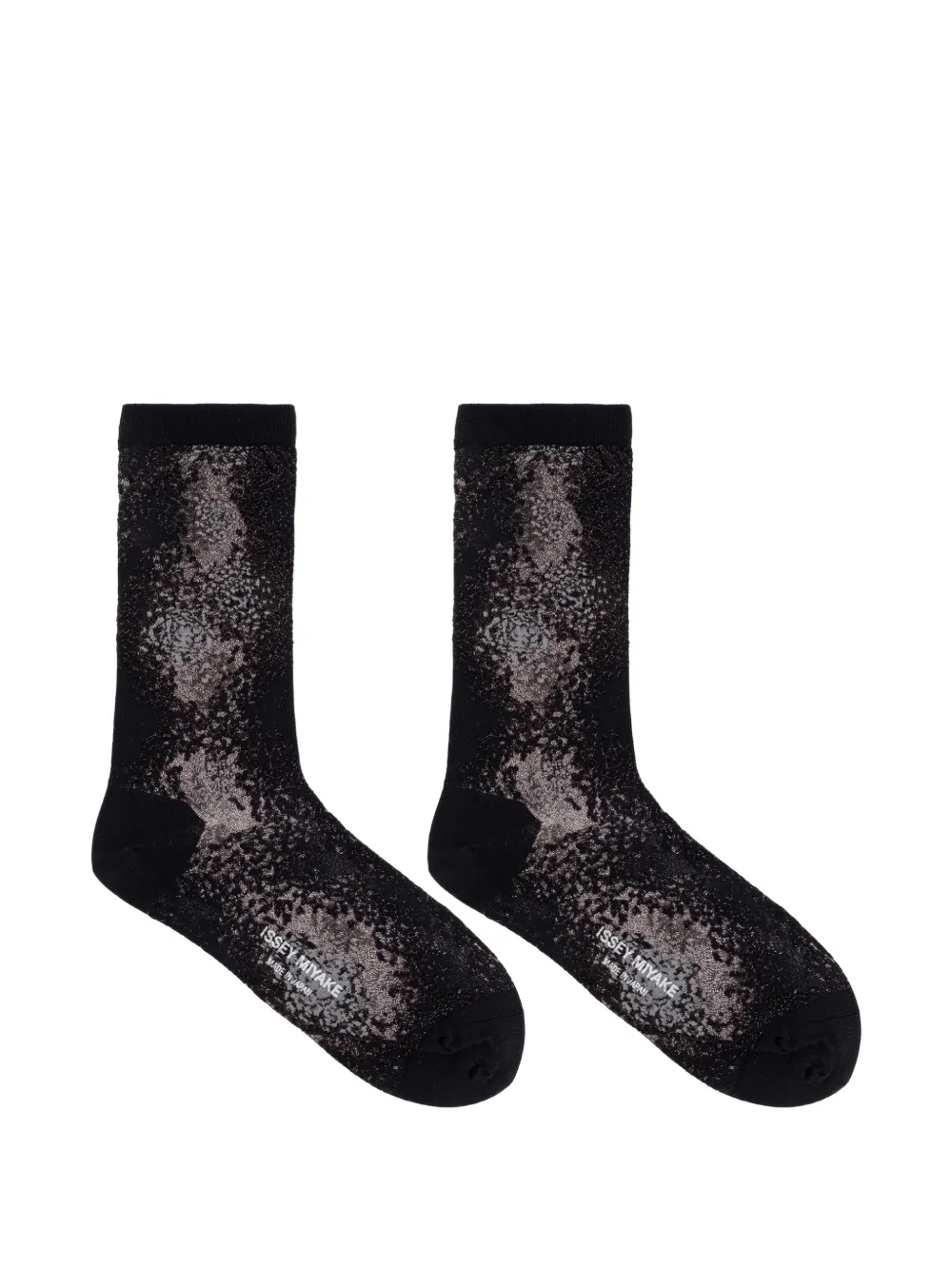 Issey Miyake Lurex-thread floral-pattern socks - Nero