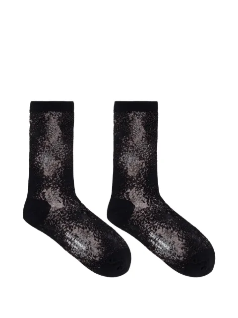 Issey Miyake Lurex-thread floral-pattern socks