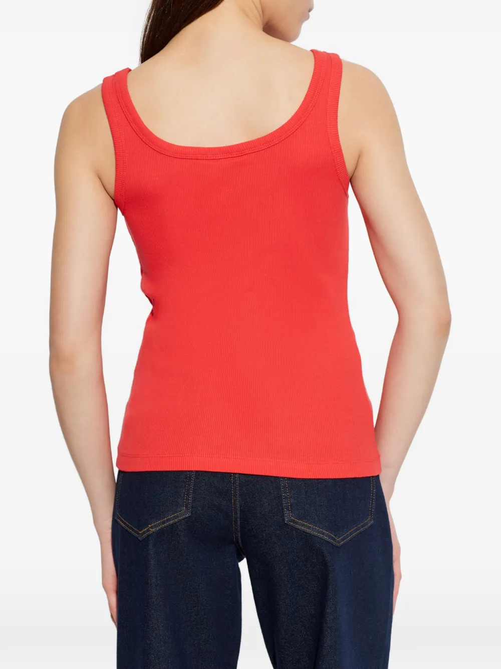 Gestuz Hgzdrew logo-embroidered ribbed top Rood