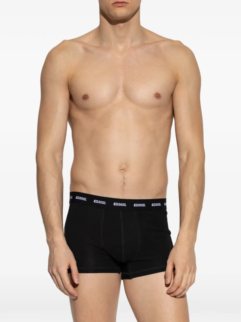 Diesel three-pack boxer briefs with stylised logo Zwart