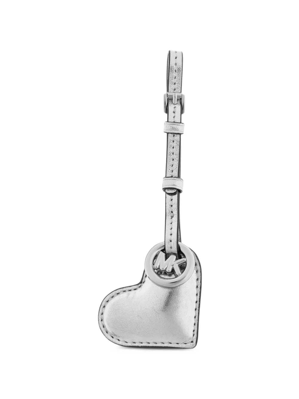 Michael Michael Kors metallic puffy heart leather bag charm - Silber