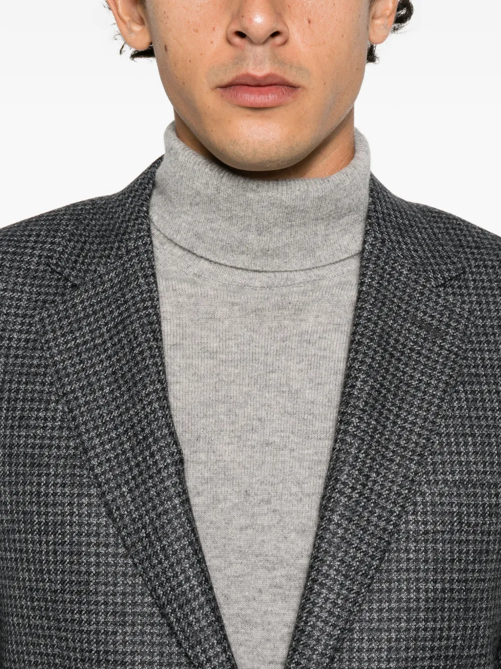 Canali houndstooth wool blazer Grijs