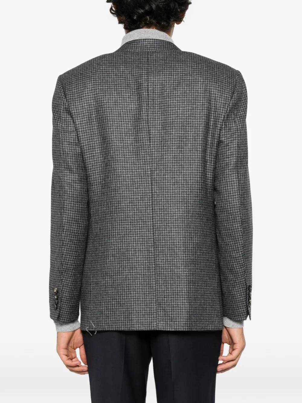 Canali houndstooth wool blazer Grijs