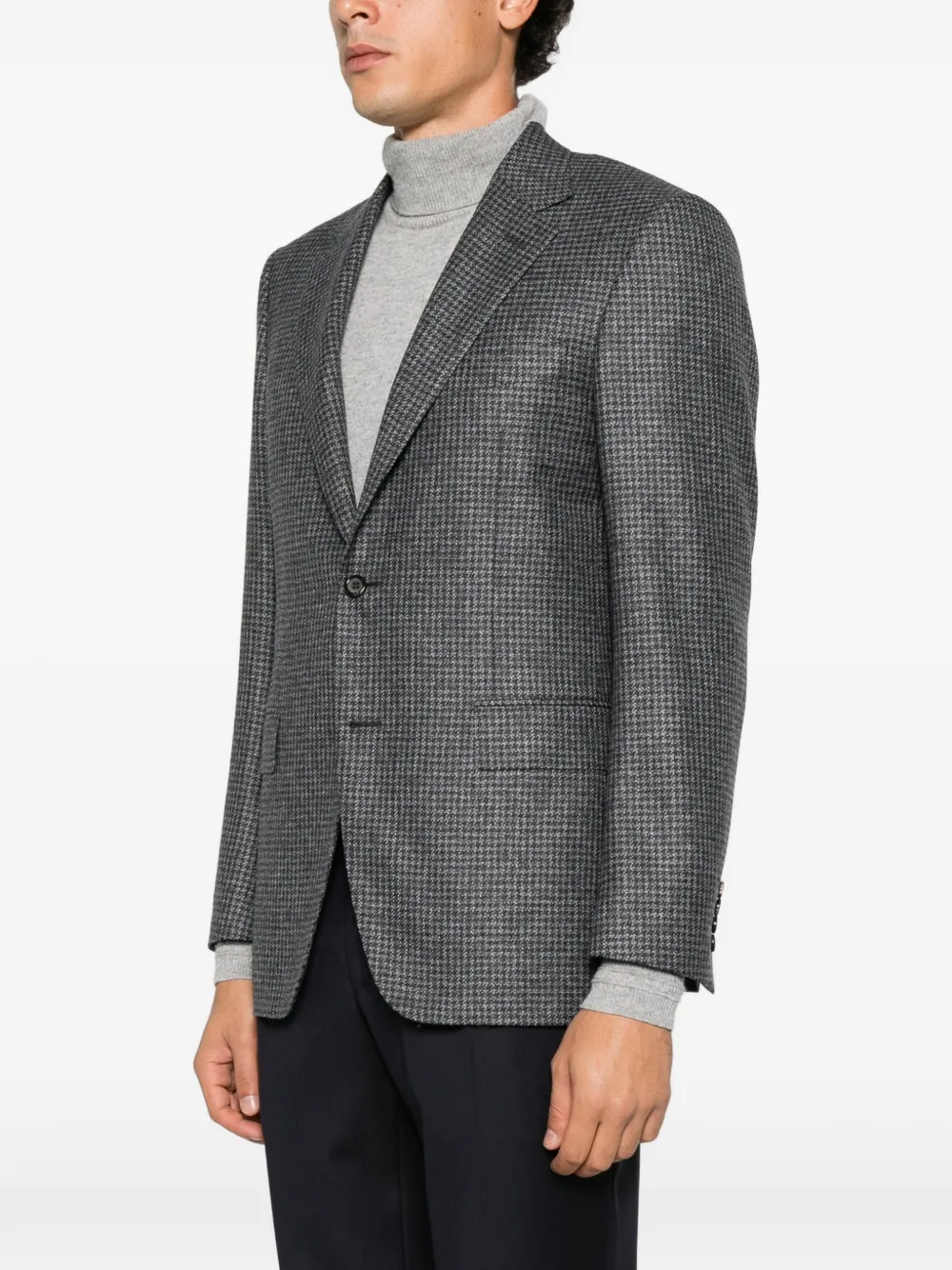 Canali houndstooth wool blazer Grijs