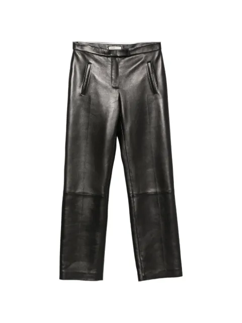 KHAITE leather straight-leg trousers