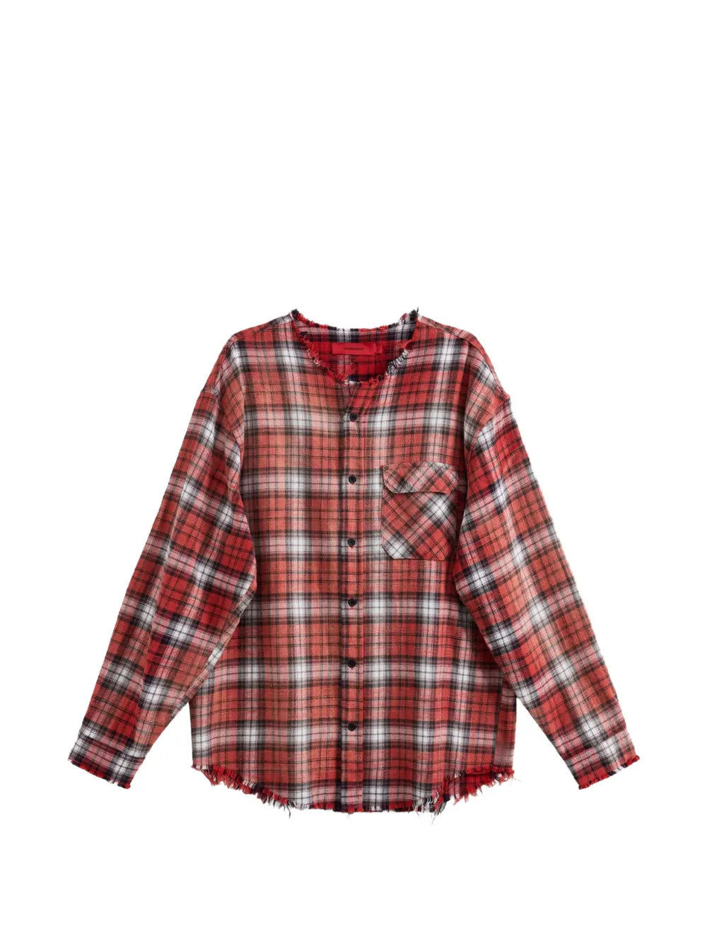 Acupuncture 1993 Plaid-check Frayed Shirt In Multi