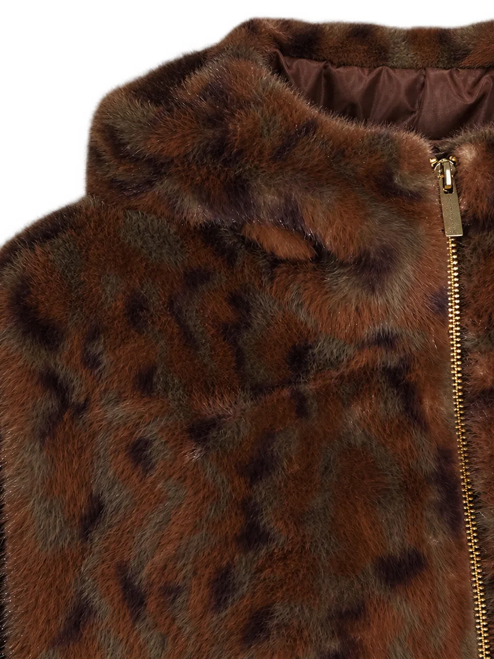 Drôle De Monsieur faux fur hodded jacket Bruin