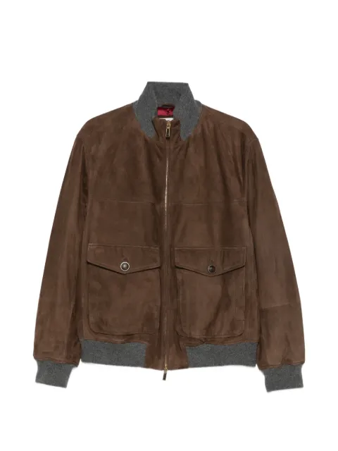 Brunello Cucinelli suede-finish panelled jacket