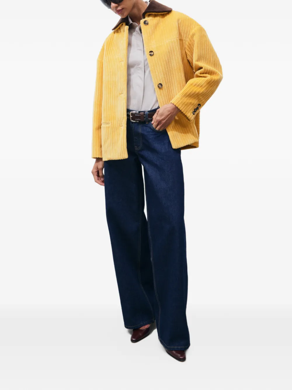 Tory Burch Buddy corduroy jacket Geel