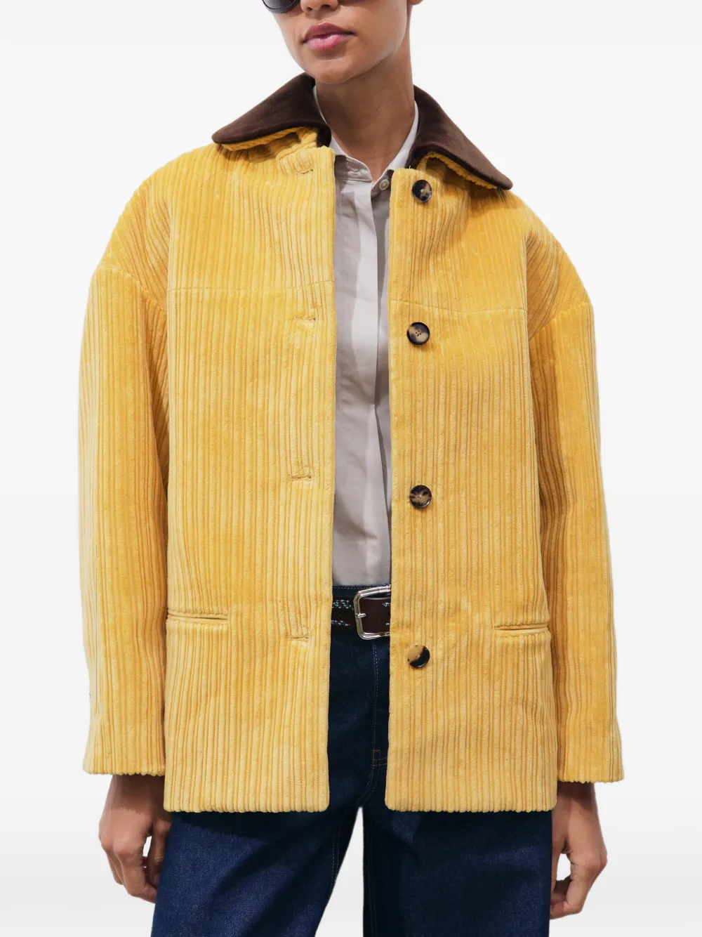 Tory Burch Buddy corduroy jacket Geel
