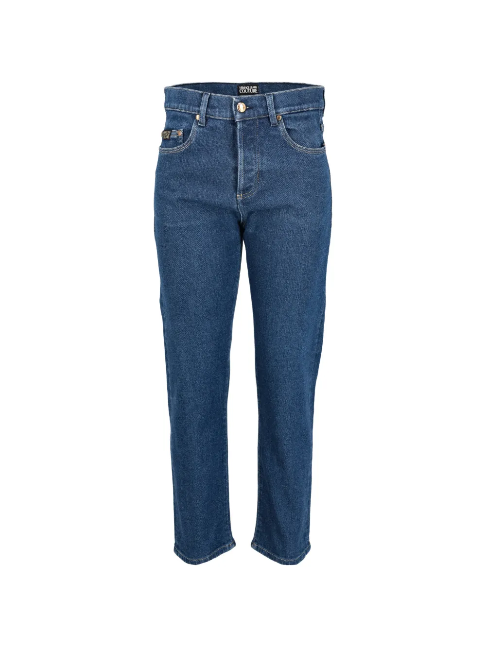 Versace Jeans Couture logo-patch straight-leg jeans - Blu