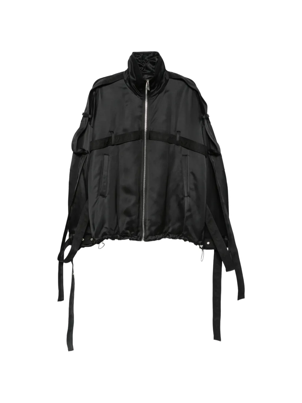 The Attico buckle-strap oversized jacket Zwart