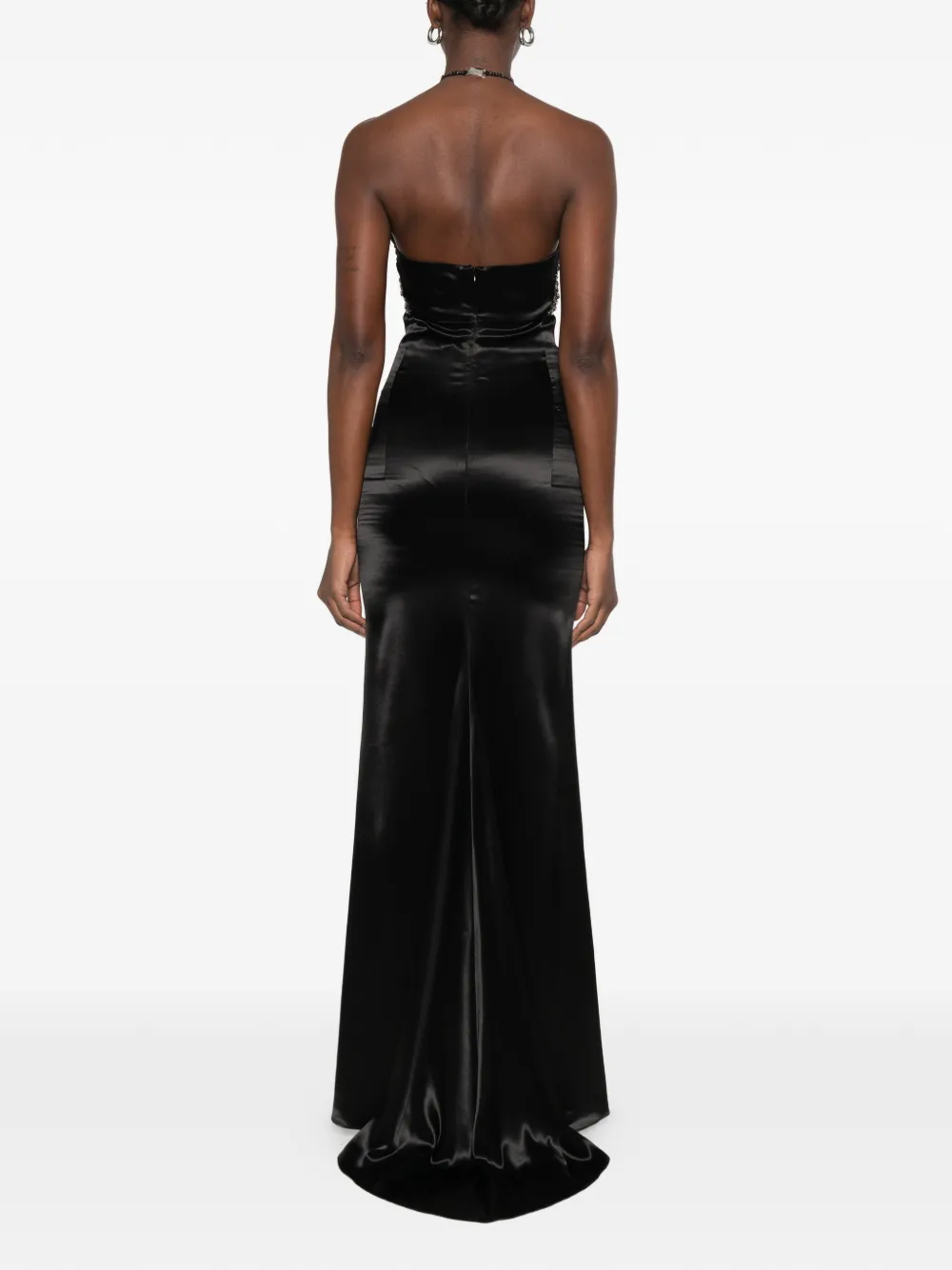 The Attico sleeveless maxi dress Zwart