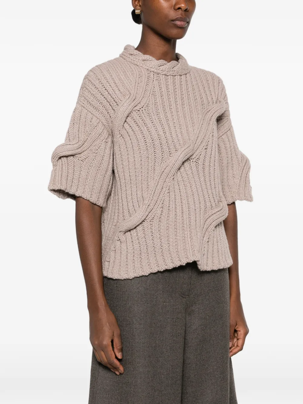 Fabiana Filippi cable-knit sweater Beige
