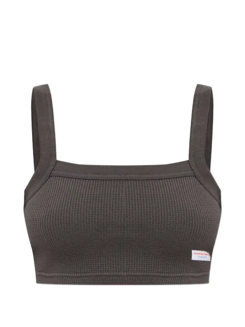 Alexander Wang waffle-knit logo-patch crop top