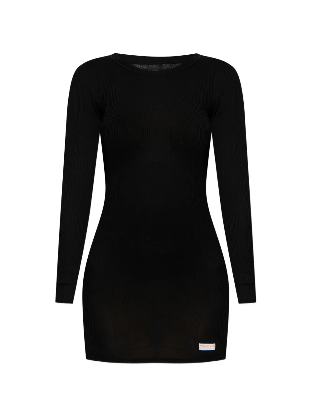 Alexander Wang ribbed-knit long-sleeve mini dress - Schwarz