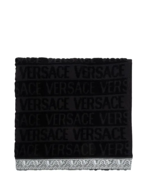 Versace Home logo-jacquard Barocco-border towel