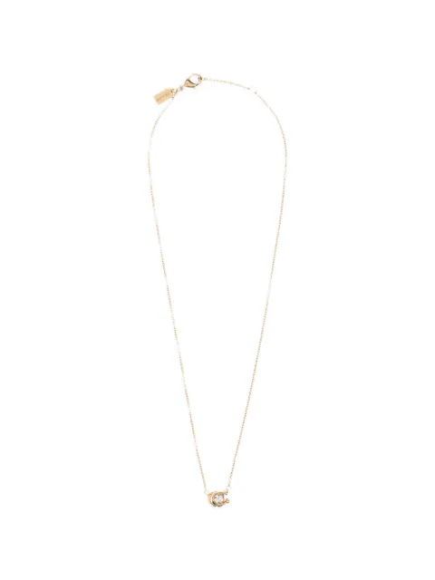 Coach logo-pendant crystal-embellished necklace