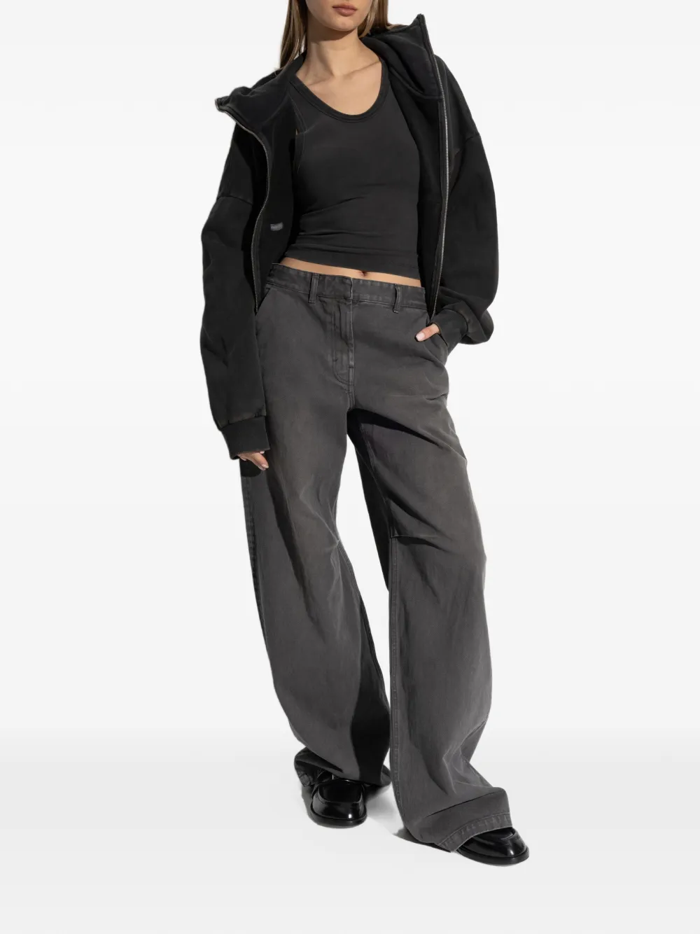 ENTIRE STUDIOS Cropped tanktop Zwart